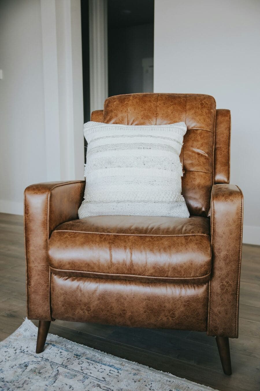 Cognac leather armchair