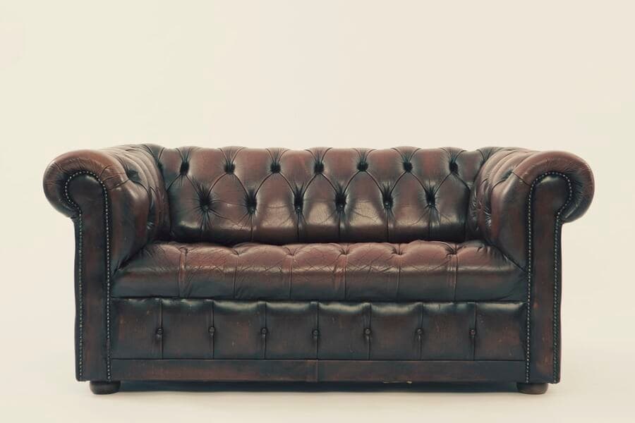 Brown leather Chesterfield sofa