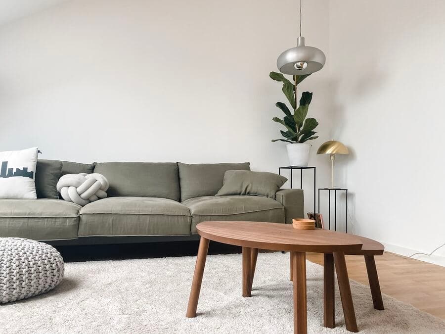 Sage green fabric loveseat